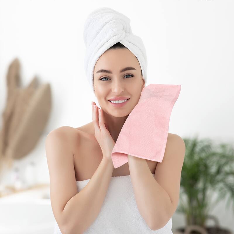 Cotton Washcloths Set, Highly Absorbent Face Towels, Multi-Purpose Wash Cloths for Bathroom 13" x 13"