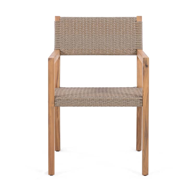Christopher Knight Home - Chris Acacia Wood Outdoor Dining Chairs Set of 2