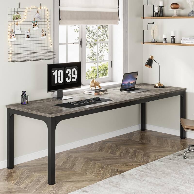 78.7" Extra Long 2-Person Computer Desk, Double Workstation for Home Office