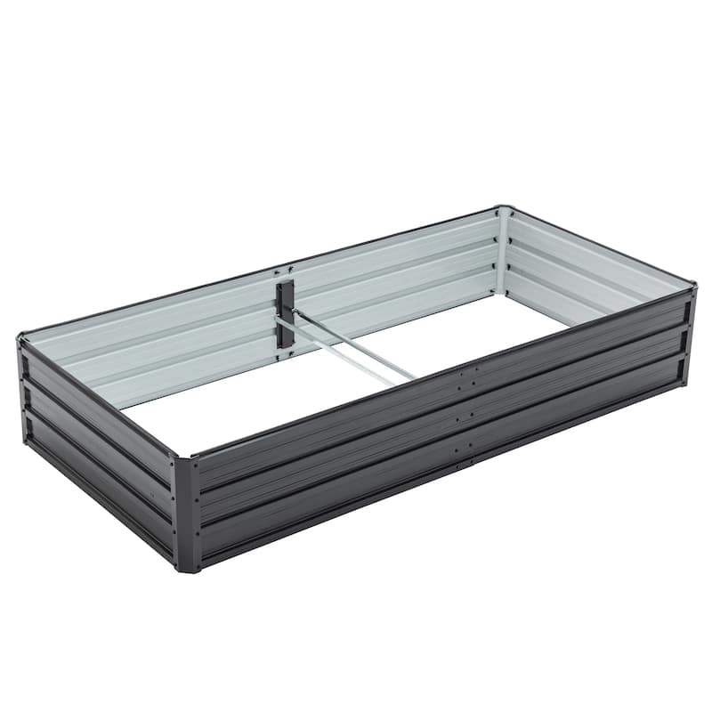 GDFStudio - Olivia Outdoor Galvanized Steel Raised Garden Bed Planter Box