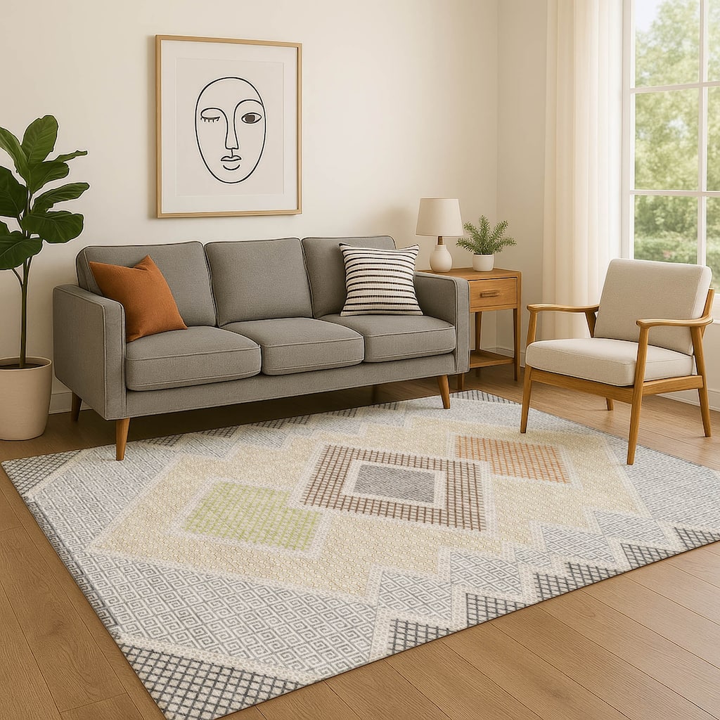 Premium Washable Super Soft Modern Global Mayfield Rug