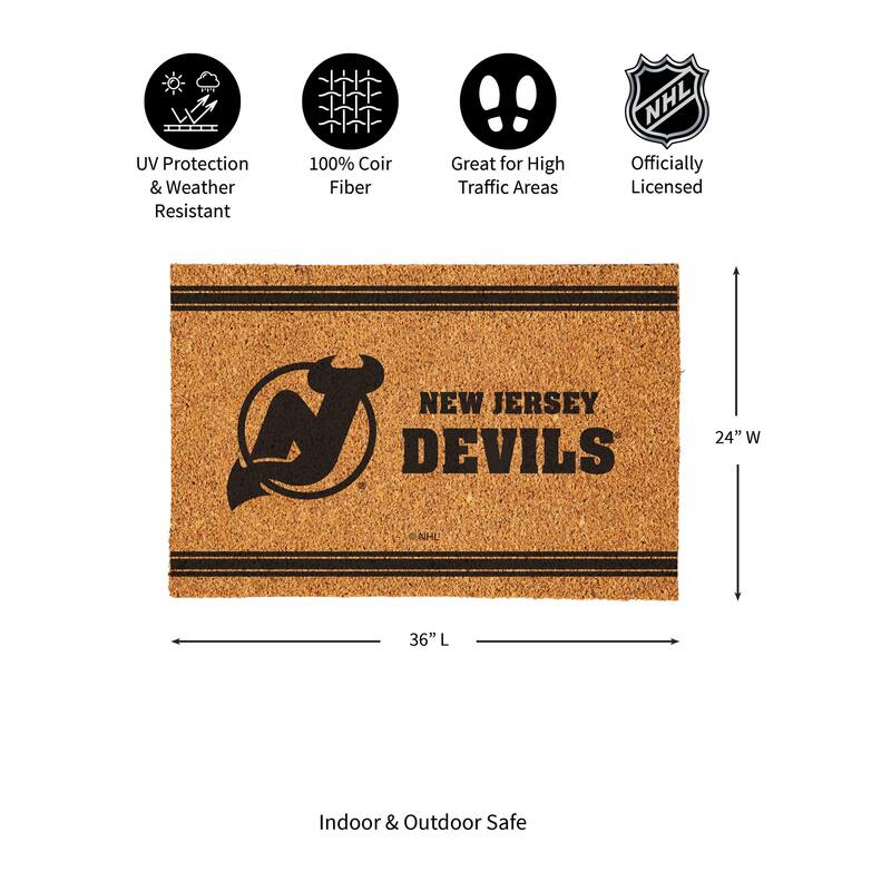 New Jersey Devils Monochrome Indoor/Outdoor Coir Door Mat