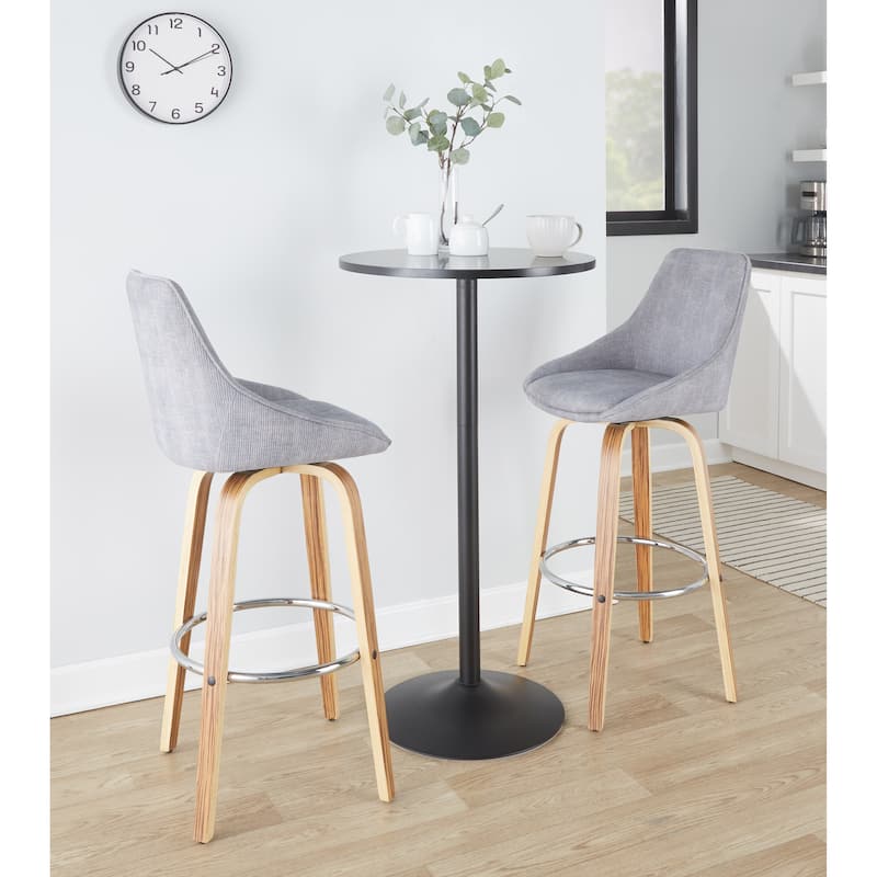 Carson Carrington Alba 30" Fixed-Height Bar Stool with Bent Wood Legs & Round Footrest (Set of 2)