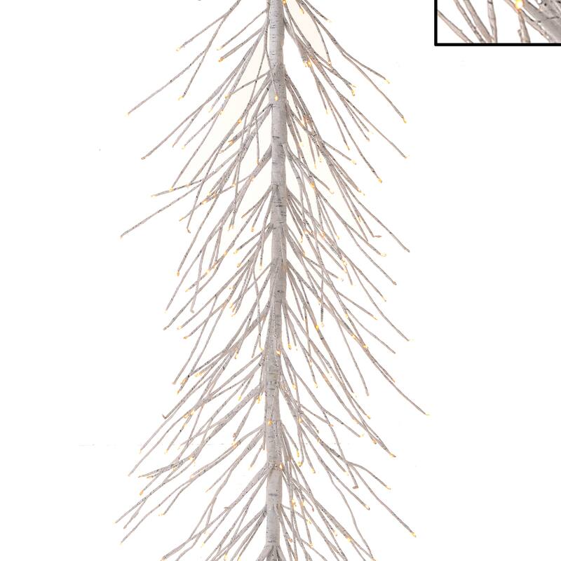 48" Led Birch Garland - White - 48