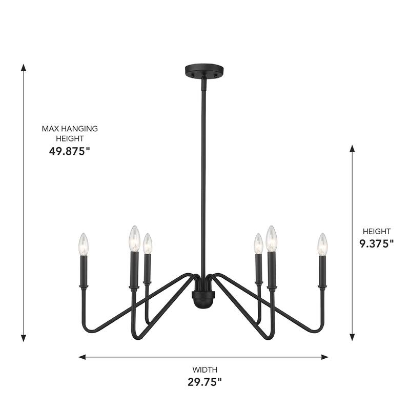 Kennedy 29.75" Wide 6-Light Chandelier