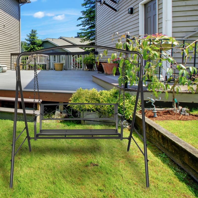2-person Outdoor Metal Hanging Porch Swing