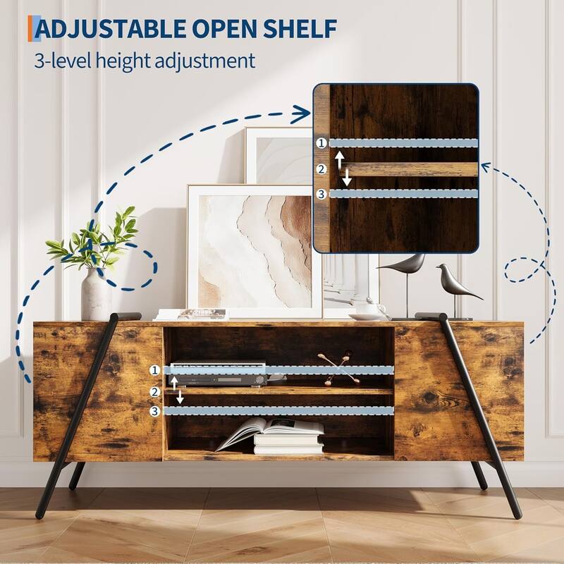 55 Inch TV Stand Modern Entertainment Center for Living Room, Bedroom, Office - N/A