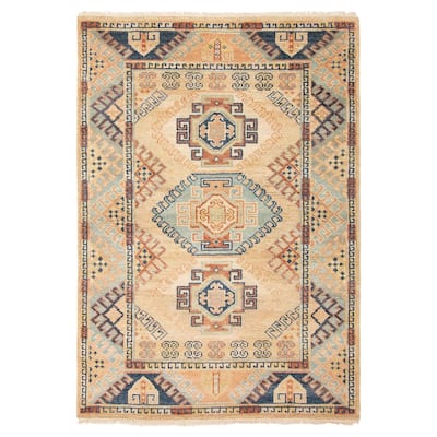 ECARPETGALLERY Hand-knotted Jules Serapi Beige Wool Rug - 5'5 x 8'0