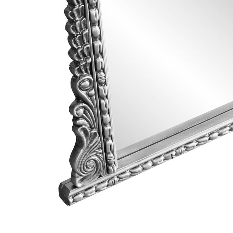 Vintage Full-Length Floor Mirror with Ornate Baroque Detailing - N/A