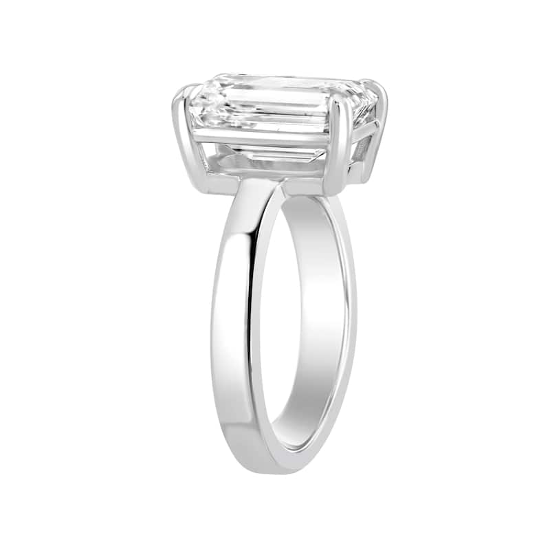 Auriya 14k Gold 5ctw Emerald-cut Lab grown Solitaire Diamond Engagement Ring (E-F VS)