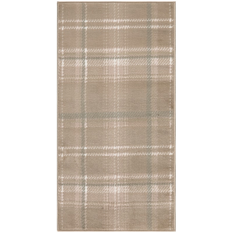 Nourison Grafix Plaid Farmhouse Area Rug - 3' x 5' - Taupe