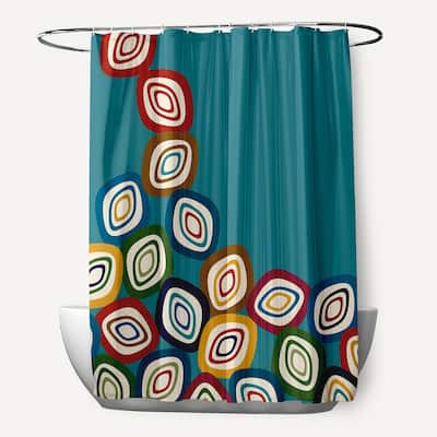 Falling Leaves Geometric Print Shower Curtain (71 x 74)