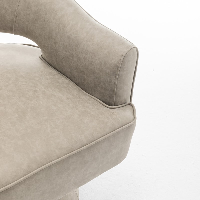 SEYNAR Modern PU Leather 360 Degree Swivel Accent Barrel Chair