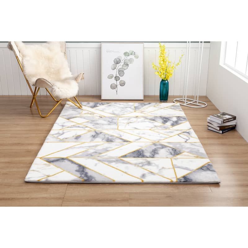 Luxury Collection Abstract Marble 5x7 Area Rug - 5' X 7'