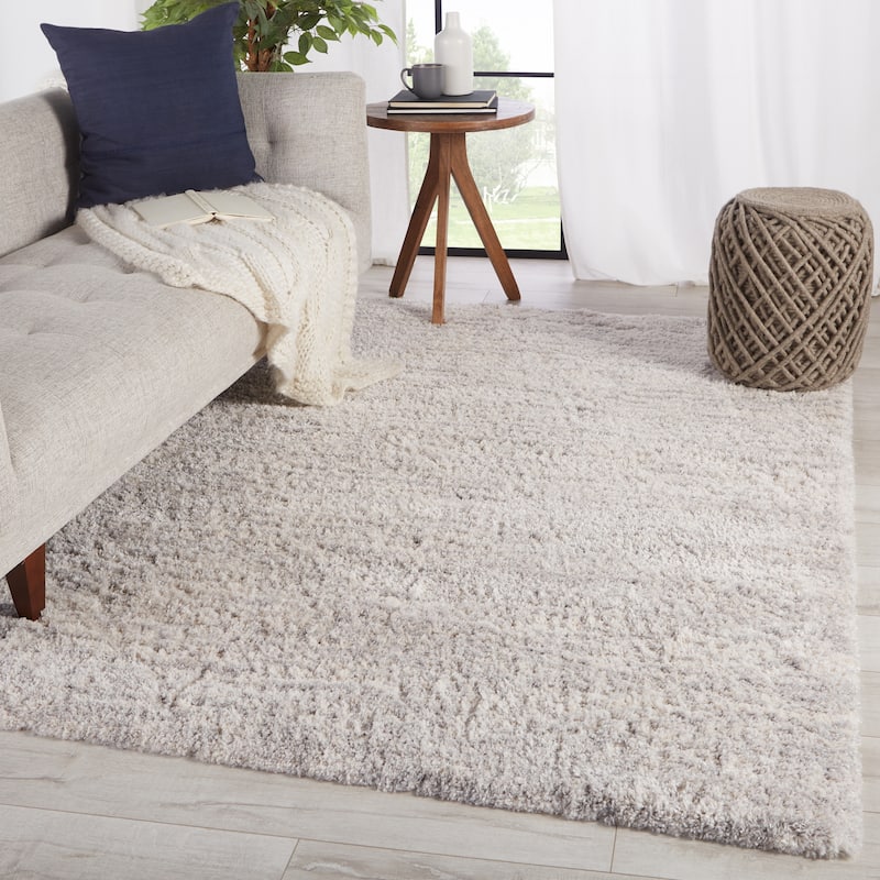 Sunil Striped Light Gray/ Cream Area Rug