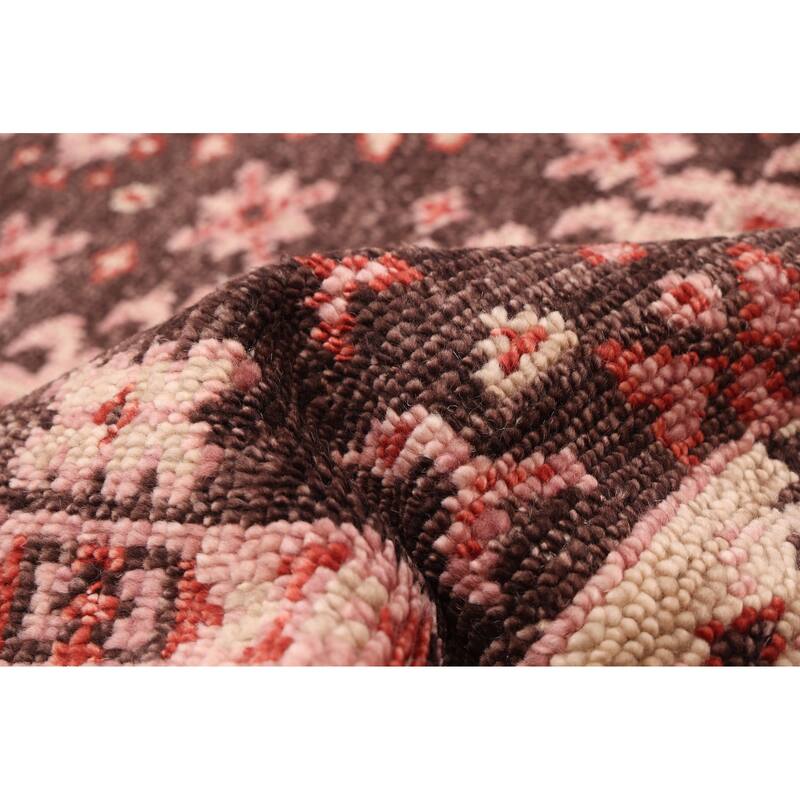 ECARPETGALLERY Hand-knotted Jules Serapi Dark Brown Wool Rug - 5'5 x 7'7