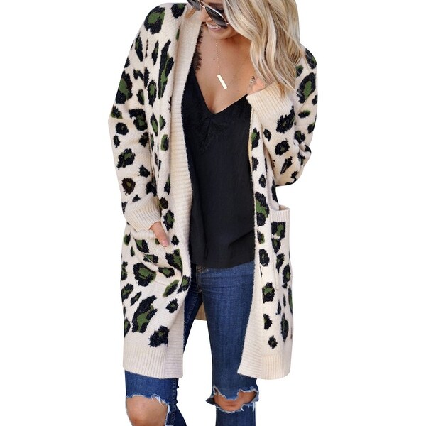 leopard print cardigan coat