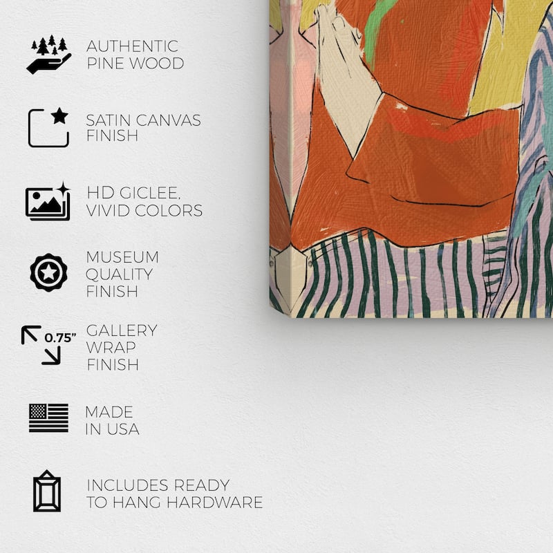 Wynwood Studio Fashion and Glam Contemporary Fashionista Orange and Dark Orange Modern & Contemporary Wall Art Canvas Print