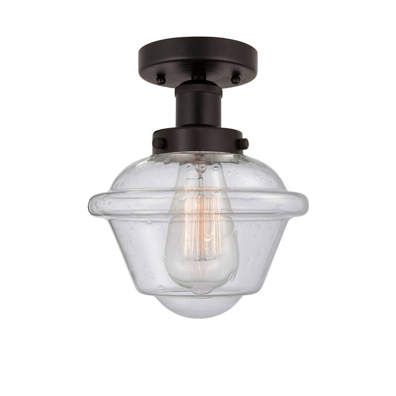 Innovations Lighting Oxford - 1 Light 7" Semi-Flush Mount - Mercury/Oil Rubbed Bronze