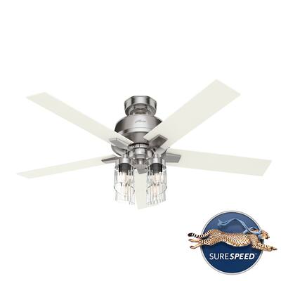 Hunter 52" Audry Brushed Nickel Ceiling Fan with LED Light Kit and Handheld Remote