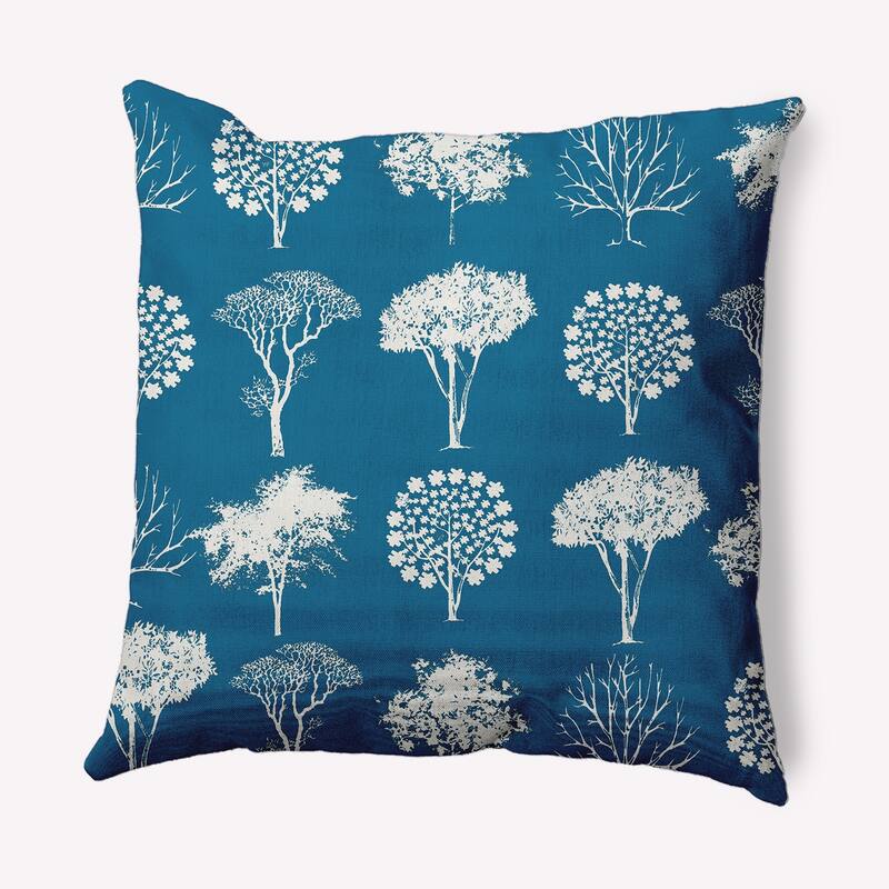 Field of Trees Fall Indoor/Outdoor Throw Pillow - 20" x 20" - Autumn Blue