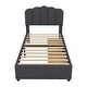 preview thumbnail 10 of 12, Twin Size Upholstered Bed With 2 Storage Drawers,Wood Slat Support