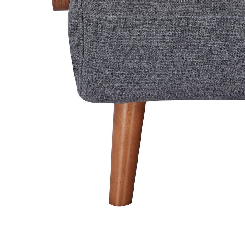 GDFStudio - Evaristo Convertible Cotton-Linen Sofa Bed with 3-Fold Rapid Transform Mechanism