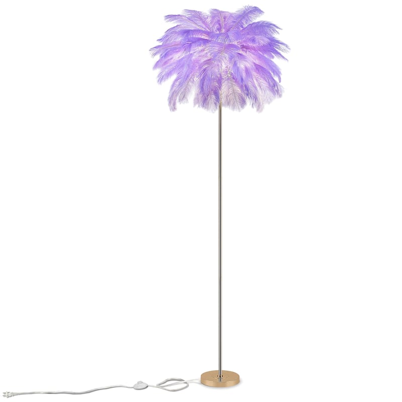 63 Inch Feather Tripod Floor Lamp With Bulbs