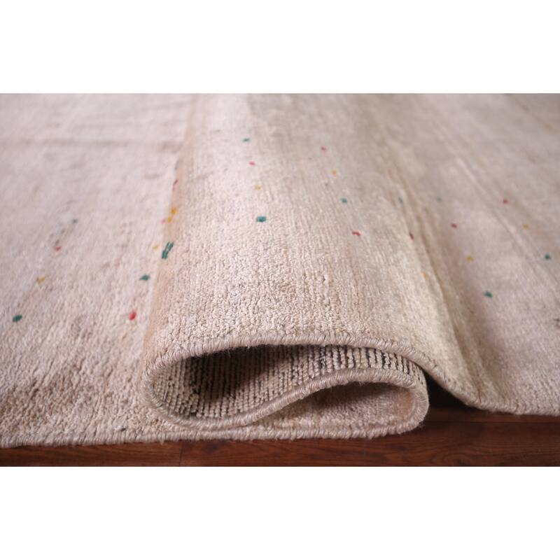 Striped Tribal Gabbeh Oriental Area Rug Handmade Wool Carpet - 7'9"x 11'9"