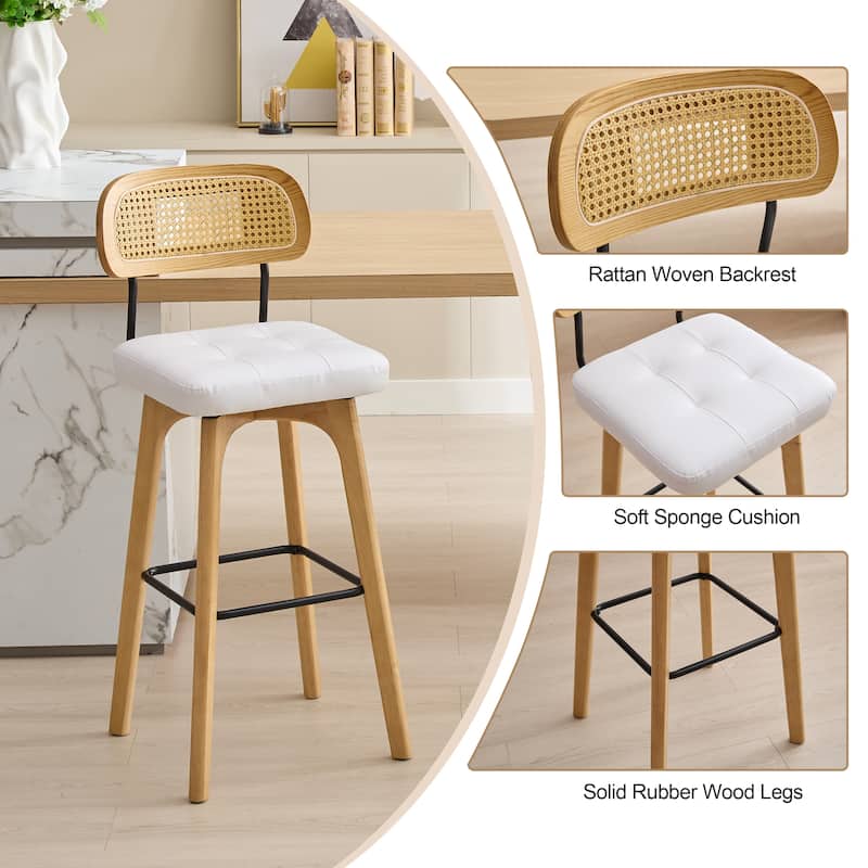 Swivel Bar Stool Set of 2/3/4 with Back Support