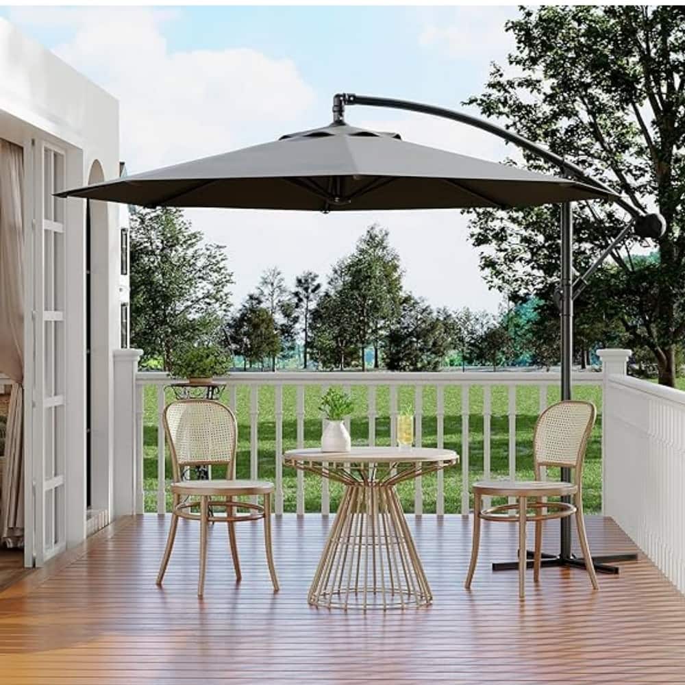 10' Cantilever Large Parasol with Cross Base, Navy