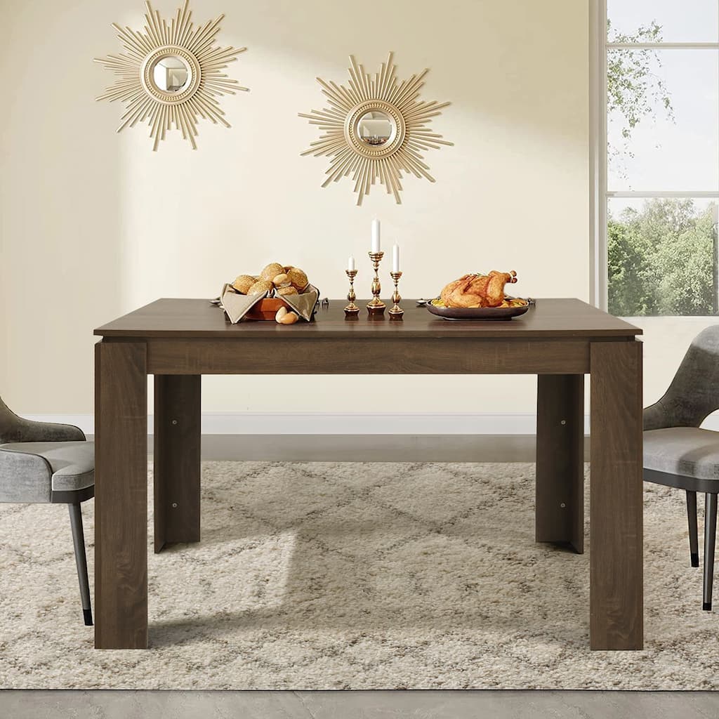 HomyLin Rectangular Wooden Kitchen Dining Table for 4-8