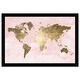 preview thumbnail 2 of 19, Oliver Gal 'Blush Mapamundi' Maps and Flags Framed Wall Art Prints World Maps - Pink, Gold