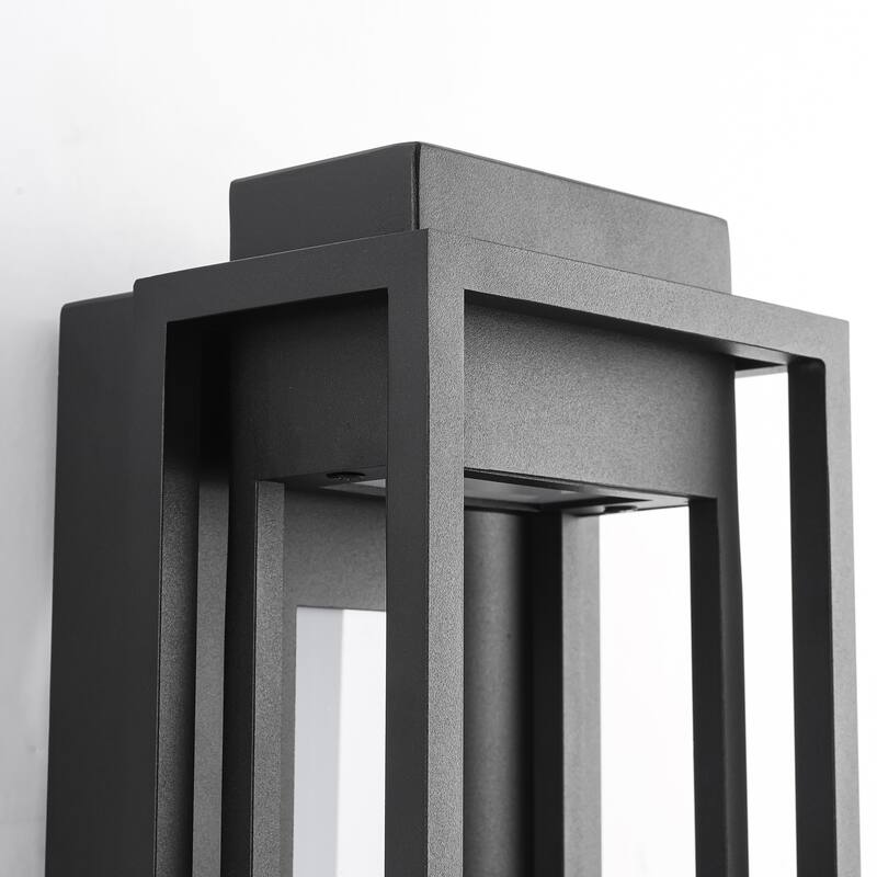6.5" W 1-Light Modern Industrial Black Rectangle Aluminum Integrated LED Outdoor Wall Sconce