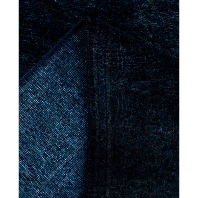 Overdyed One-of-a-Kind Hand-Knotted Runner Rug - Navy - 2' 6" x 11' 4"