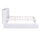 preview thumbnail 10 of 16, White Full Size Platform Bed with Twin Trundle and Pull-Out Storage Shelves