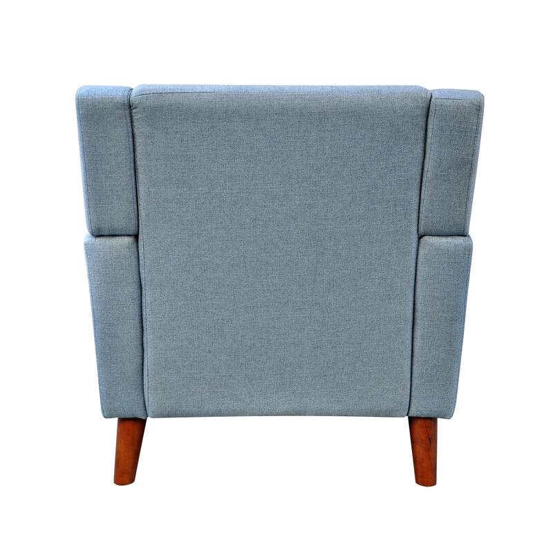 Modern 30.5" Upholstered Button Tufted Arm Chair with Sturdy Rubber Wood Legs