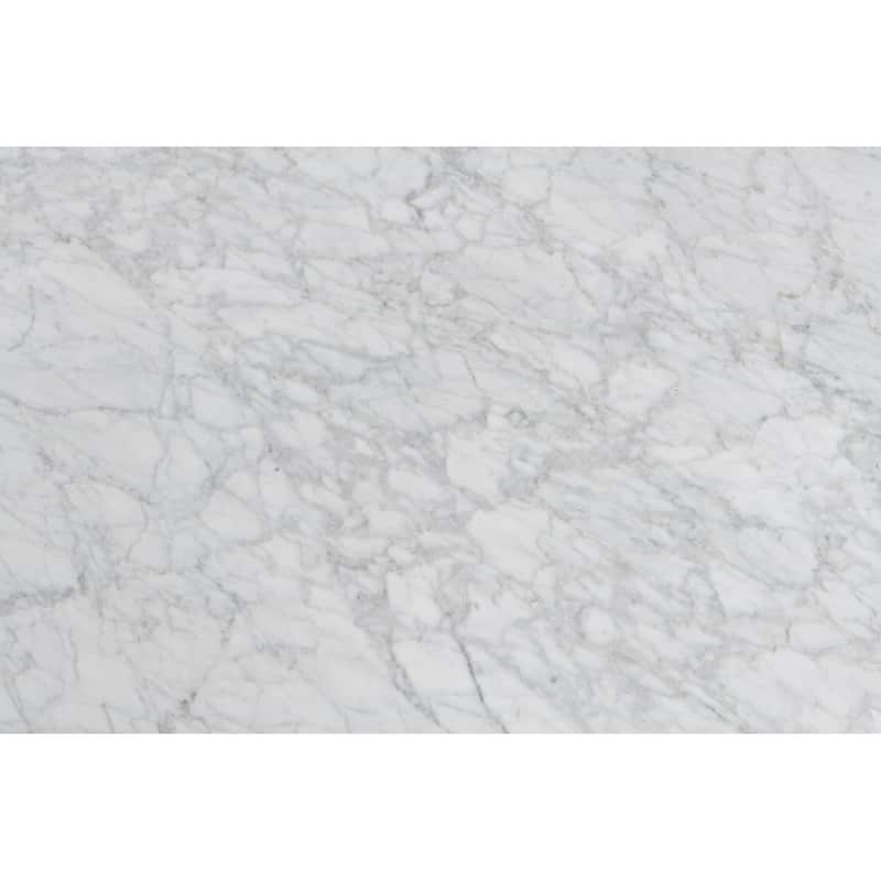 Carson Carrington Tang 15-inch Round Italian Carrara Marble Table - 15.5"L x 15.5"W x 15.5"H