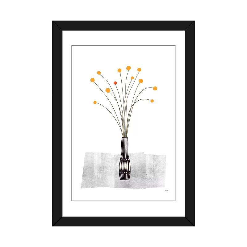 iCanvas "Flowers III" by TomasDesign - Black - 32x24x1