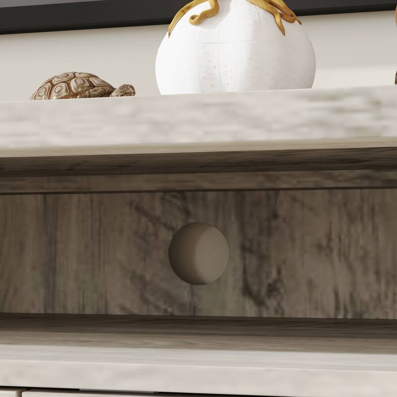 Entertainment Center for 70 Inch TV, Large Media Console with Storage Cabinets Farmhouse TV Wall Unit