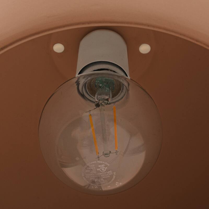 Sienna Ceramic Ceiling Light with Fabric Cord - 9.0"L x 9.0"W x 7.8"H