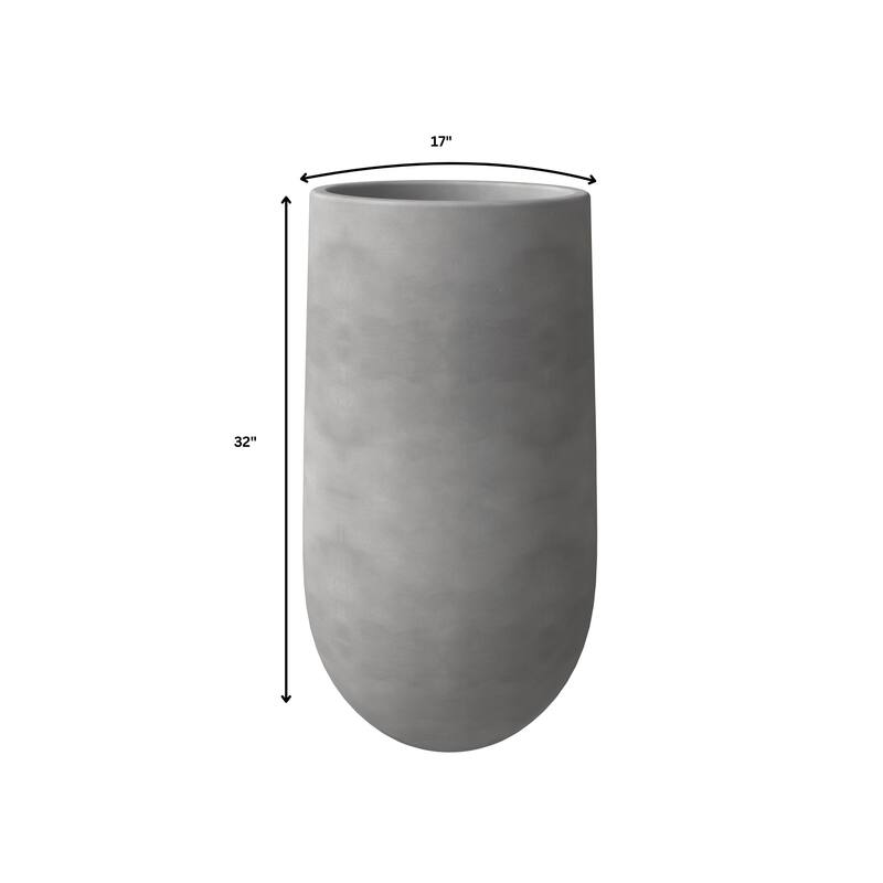 Topiary Modern Cylinder Fiberstone and MgO Clay Planter Pot w Drainage Holes for Indoor Outdoor Home Office Patio Porch Garden