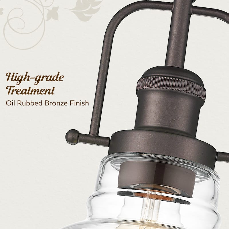 Clear Glass Dome Pendant Light Farmhouse Style