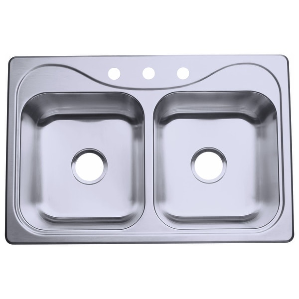Sterling 11400 3 Southhaven 33in Double Basin Drop In Stainless Sterling 11400 3 Southhaven 33in Double Basin Drop In Stainless Steel Kitchen Sink With Silentshield Free Shipping Today