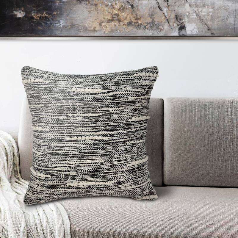Parkland Collection Abali Transitional Black and White Pillow Cover