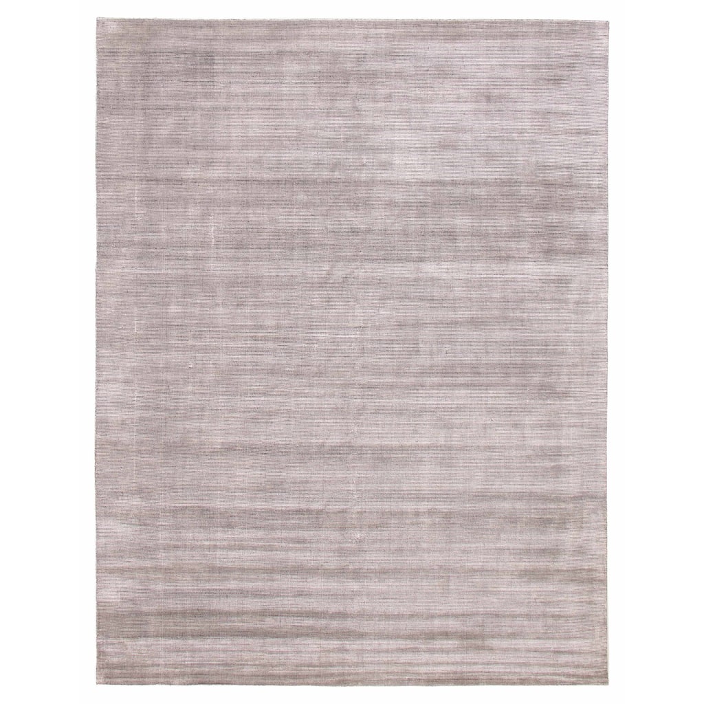 ECARPETGALLERY Hand Loomed Shimmer Grey Viscose Rug - 9'0 x 12'0