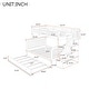 preview thumbnail 9 of 7, Twin over Full Bunk Bed Frame with Twin Trundle Bed, Full Headboard, Stairs Storage Shelves and Full-length Guardrail, Grey