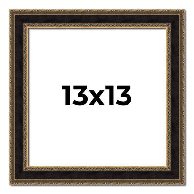 13x13 Frame Gold Antique Vintage Sold Wood Picture Frame | 1.75 Inch