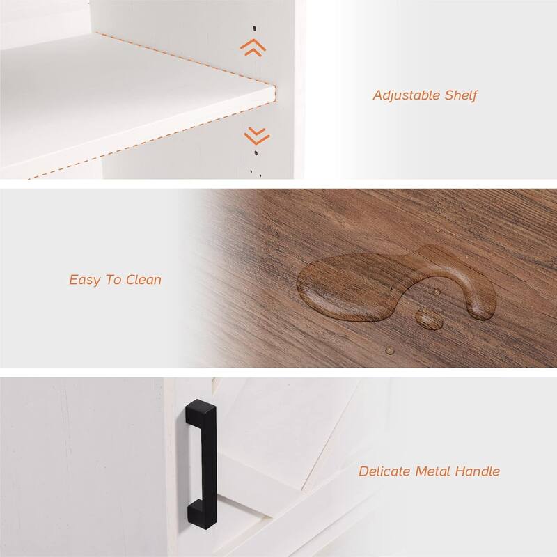 WAMPAT Nightstand with 1 Drawer&1 Door for Bedroom, Living Room