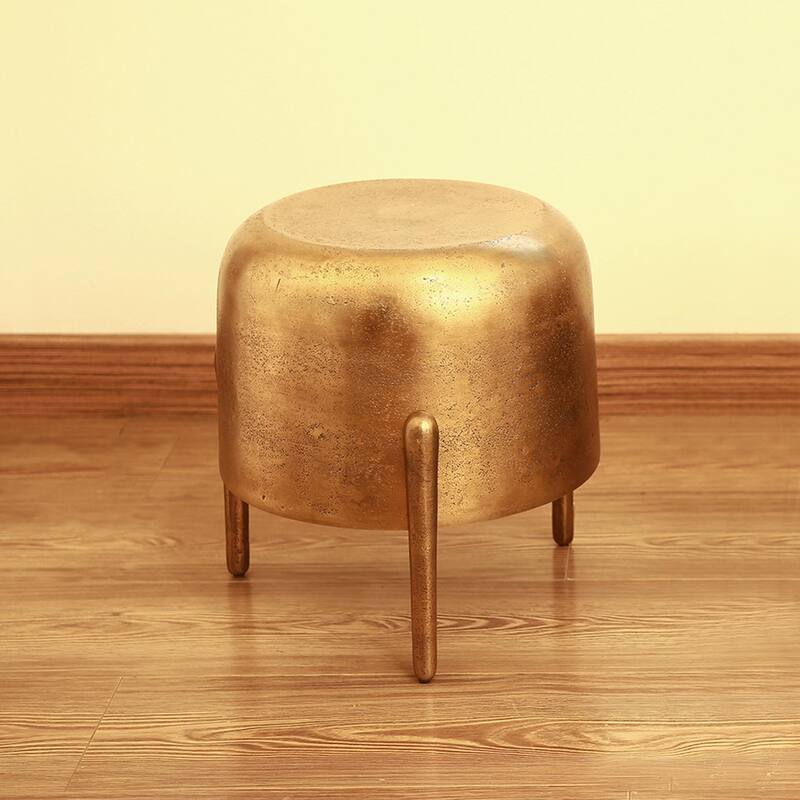 Spi Home Brass Finish Cast Aluminum 3 Legged Rounded Side Table 14 - 14 X 14 X 14 inches